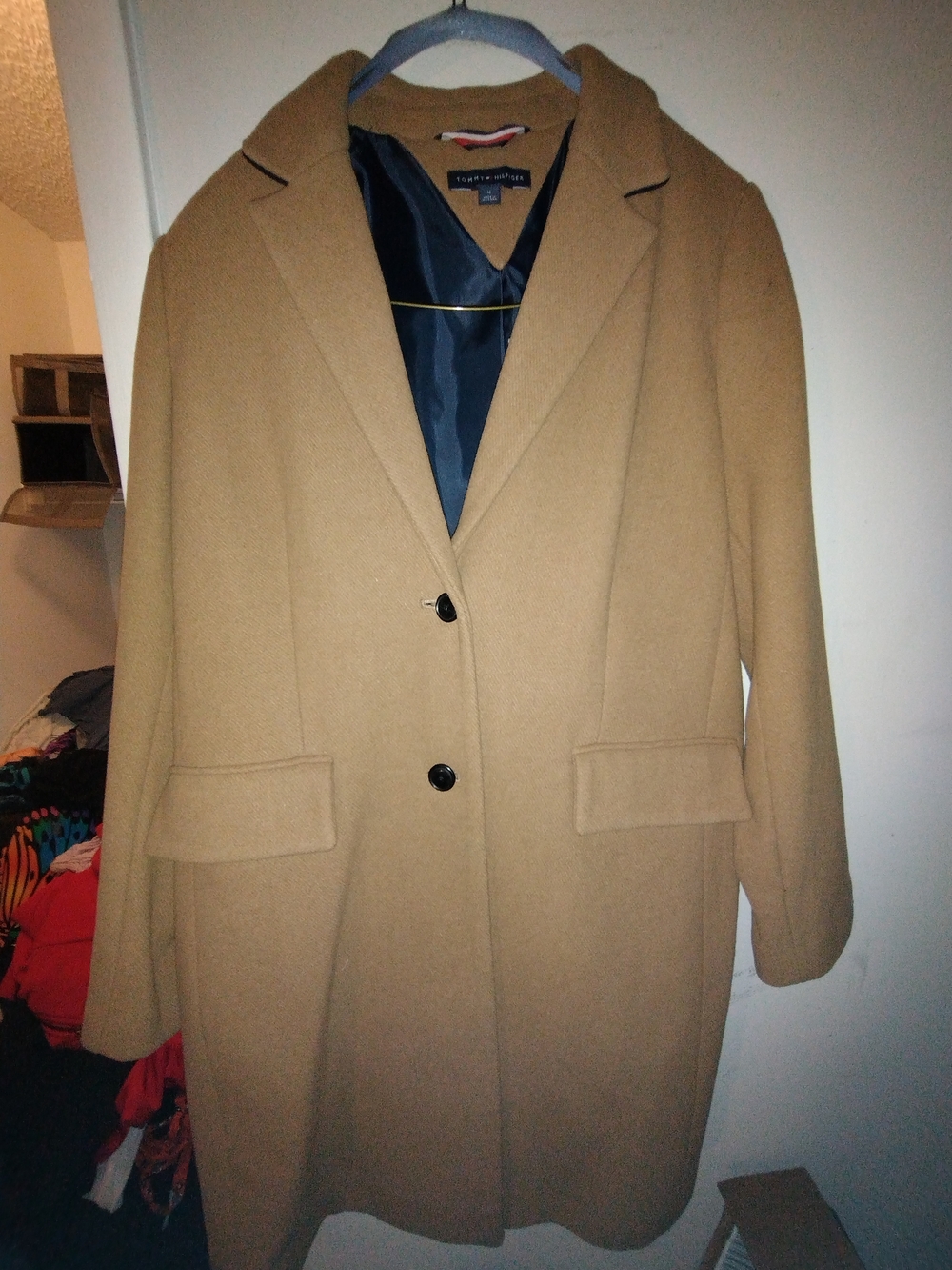 Tommy Hilfiger Camel Wool Blend Long Coat